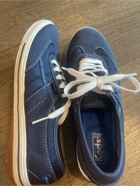 Keds Navy Canvas Sneakers with White Laces